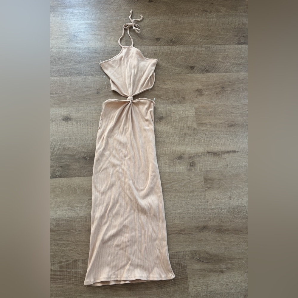 Vici Backless Cream Halter Dress